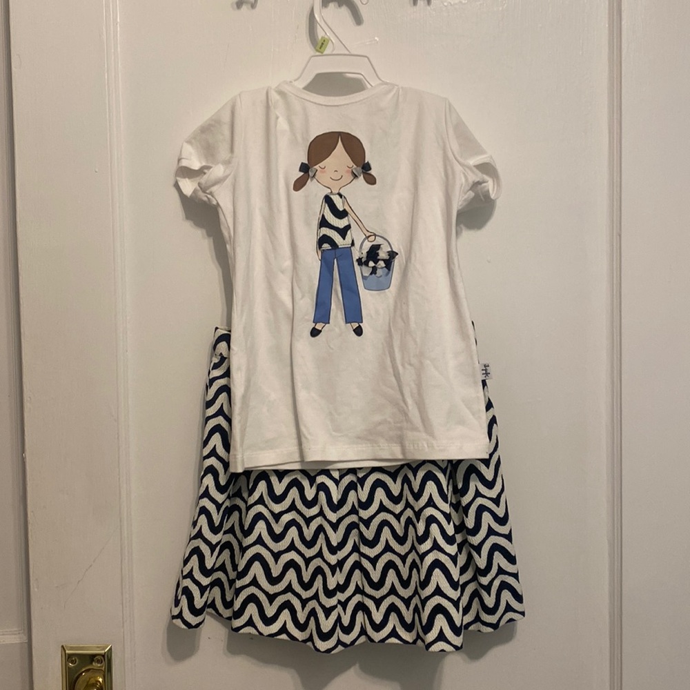 Matching top and skirt.